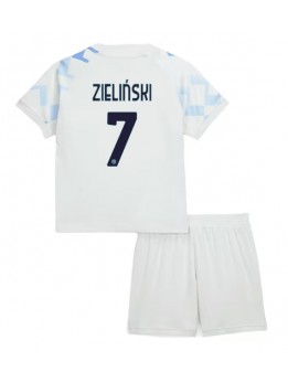 Inter Milan Piotr Zielinski #7 Replika Borta Kläder Barn 2025-26 Kortärmad (+ byxor)